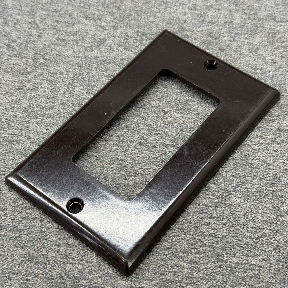 Vintage Brown 1 Gang Decora Plastic Wall Plate Outlet Switch Cover PRINT ERROR